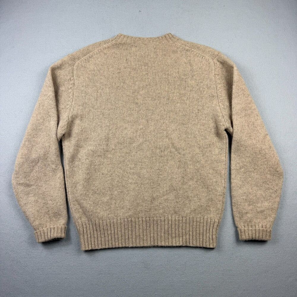 Vintage 100% Shetland Wool Jennifer Moore Sweater Women M Beige Knit - Picture 2 of 5